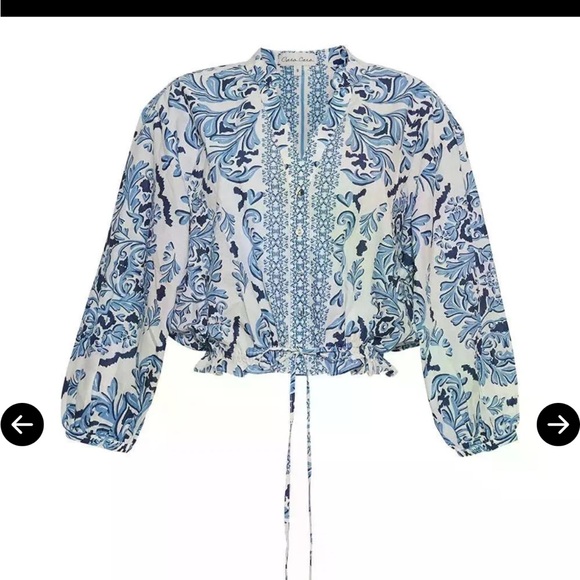 Cara Cara Tops - CARA CARA
Perrin Drawstring Top - Blue